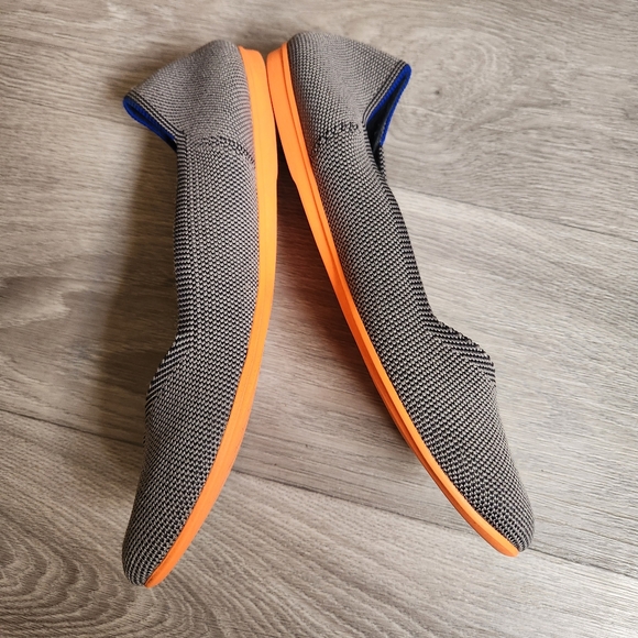 Rothy's Gray Blue Shoes Size 8 Orange Soles Slip-on Washable Eco Friendly Comfy - Picture 5 of 13